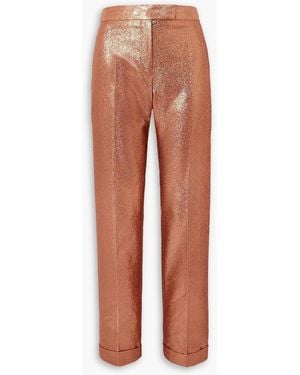 Tom Ford Glittered Sablé Straight-leg Trousers - Orange