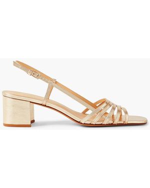 Reformation Eleonora Leather Slingback Sandals - Metallic