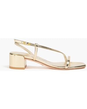Stuart Weitzman Soiree Leather Sandals - Metallic