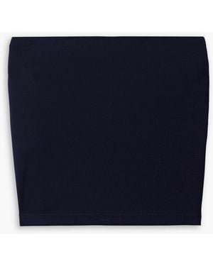 Tibi Harlow Cropped Strapless Satin-jersey Top - Blue