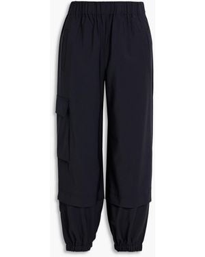Tibi Cropped Crepe Cargo Pants - Blue