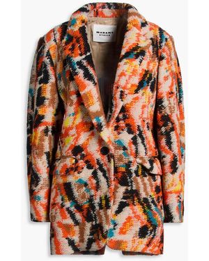 Isabel Marant Nilinda Bouclé-Knit Wool-Blend Blazer - Orange