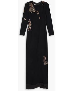 Dries Van Noten Dalista Embellished Crepe Midi Dress - Black