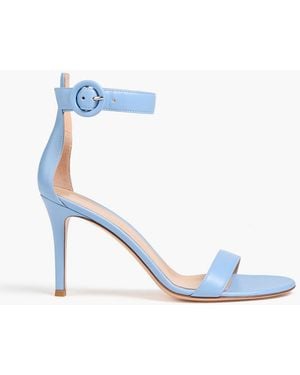 Gianvito Rossi Portofino 85 Leather Sandals - Blue