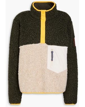 Tory Sport Color-block Teddy Fleece Jacket - Black