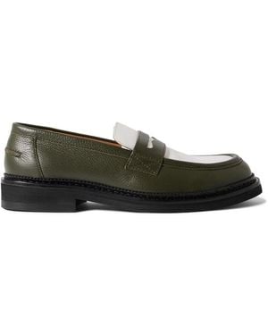 MR P. Jacques Two-Tone Leather Penny Loafers - Black