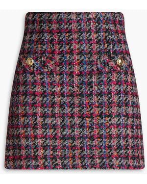 Sandro Tweed Mini Skirt - Red