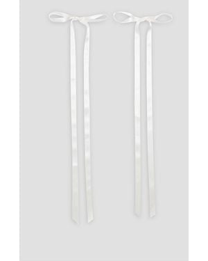 Jennifer Behr Gretta Set Of Two Satin Bow Hair Slides - White