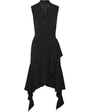 Goen.J Cutout Ruffled Crepe Dress - Black