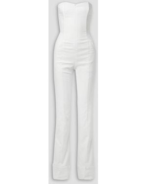Rivet Utility Showstopper Strapless Stretch-crepe Jumpsuit - White