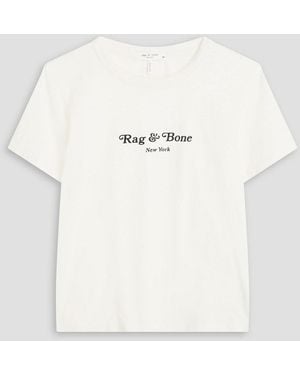 Rag & Bone Printed Pima Cotton-Jersey T-Shirt - White