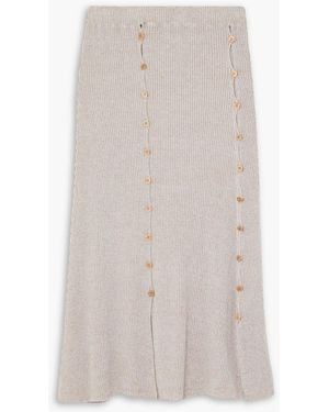 Baserange Loulou Ribbed Linen-blend Jersey Skirt - Natural