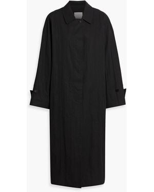 LE17SEPTEMBRE Crinkled Cotton-Blend Twill Coat - Black