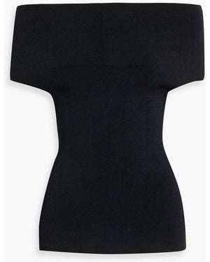 TOTEME Off-The-Shoulder Stretch-Knit Top - Black