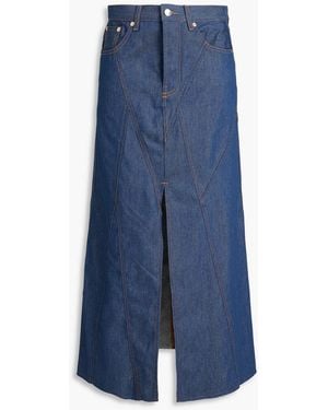 Maje Jerry Denim Maxi Skirt - Blue