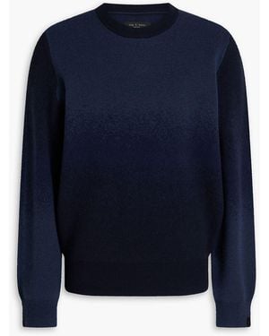 Rag & Bone Downing Dégradé Wool And Cashmere-Blend Sweater - Blue