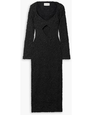 Mara Hoffman Dione Cutout Tm Modal Popcorn Jersey Midi Dress - Black
