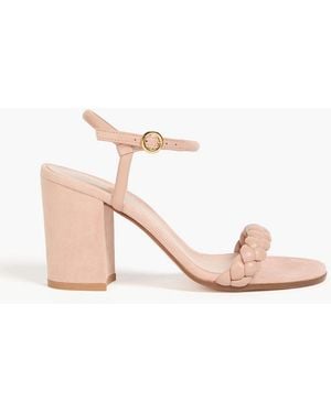 Gianvito Rossi Woven Leather And Suede Sandals - Pink