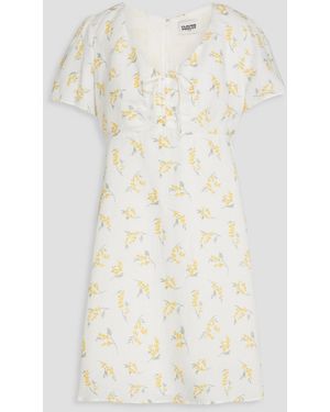 Claudie Pierlot Floral-print Slub Woven Mini Dress - Natural