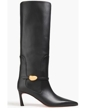 Zimmermann Harlow Embellished Leather Knee Boots - Black
