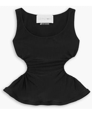 AZ FACTORY Ester As Ruffled Stretch-jersey Top - Black