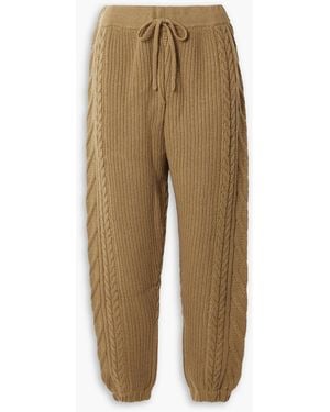 Madeleine Thompson Saas Grund Cable-knit Wool And Cashmere-blend Track Pants - Natural