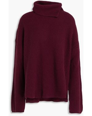 JOSEPH Rollkragenpullover aus einer gerippten woll-seiden-kaschmirmischung - Lila