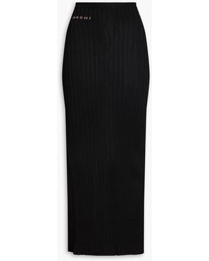 Marni Ribbed-knit Maxi Skirt - Black