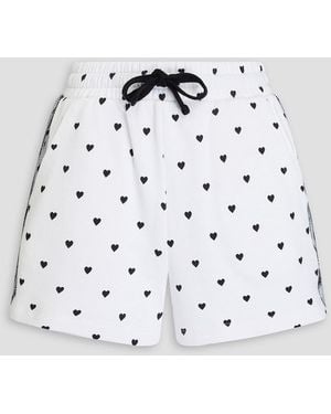 RED Valentino Printed French Cotton-terry Shorts - White