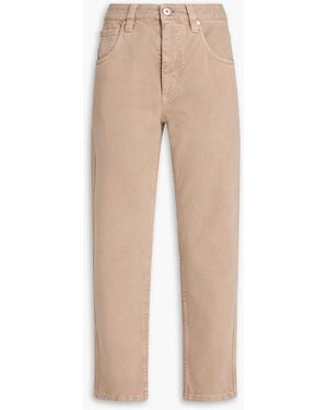 Brunello Cucinelli Cropped High-rise Tapered Jeans - Natural