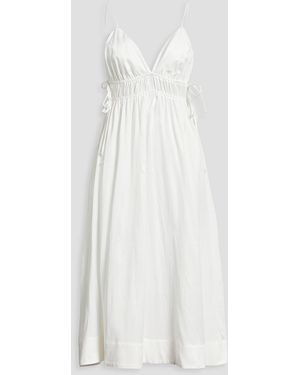 Casa Raki Rita Washed Cupro Midi Dress - White