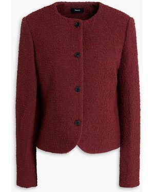 Theory Cotton-blend Bouclé-tweed Jacket - Red
