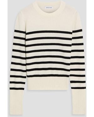 Veronica Beard Caleb Striped Cashmere Jumper - White
