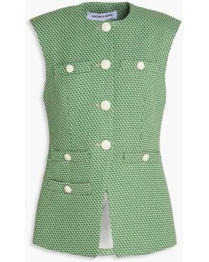 Veronica Beard Tamara Tweed Vest - Green