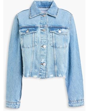 FRAME Distressed Denim Jacket - Blue