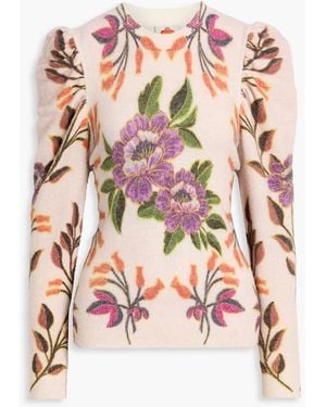 FARM Rio Floral-Print Knitted Sweater - Pink