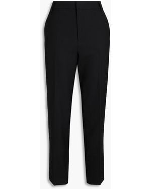 Tibi Grain De Poudre Wool Tapered Pants - Black