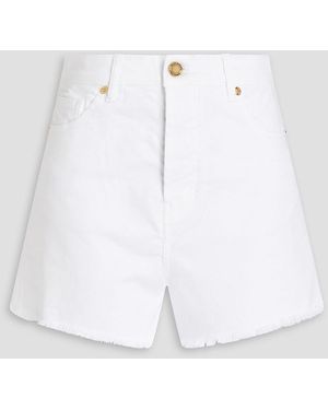 Alexandre Vauthier Frayed Denim Shorts - White