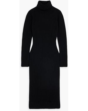 &Daughter Simone Wool Turtleneck Midi Dress - Black