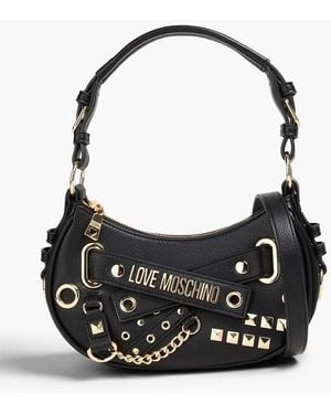 Love Moschino Embellished Faux Leather Shoulder Bag - Black