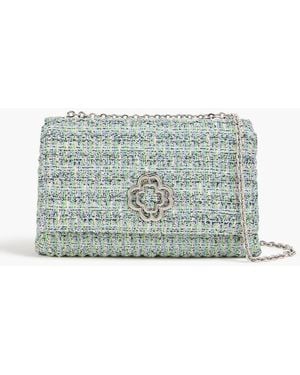 Maje Metallic Tweed Shoulder Bag - Green