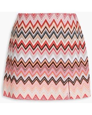 Missoni Crochet-Knit Cotton-Blend Mini Skirt - Red