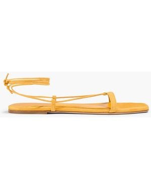 TOTEME Suede Lace-Up Sandals - Yellow