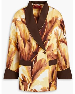 F.R.S For Restless Sleepers Climene Printed Silk-twill Blazer - Orange