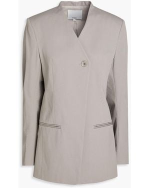 Tibi Wool-blend Twill Blazer - Grey