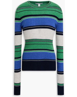 Autumn Cashmere Striped Cashmere Jumper - Green