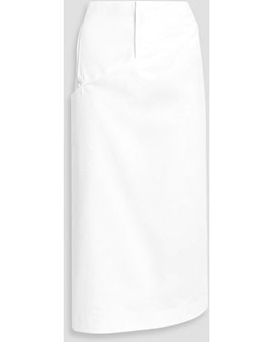 Tibi Cotton-Twill Midi Wrap Skirt - White
