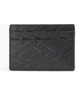 Versace Embossed Leather Cardholder - Black