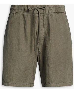 James Perse Linen Drawstring Shorts - Green