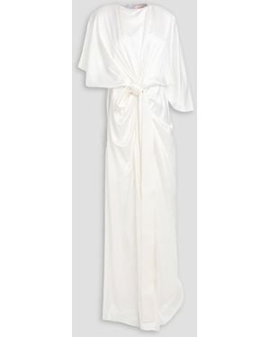 ROKSANDA Herys Gathered Silk-Satin Maxi Dress - White